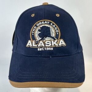 New Vintage Alaska Hat Cap Strap Back Blue Embroidered Arctic Circle Deadstock